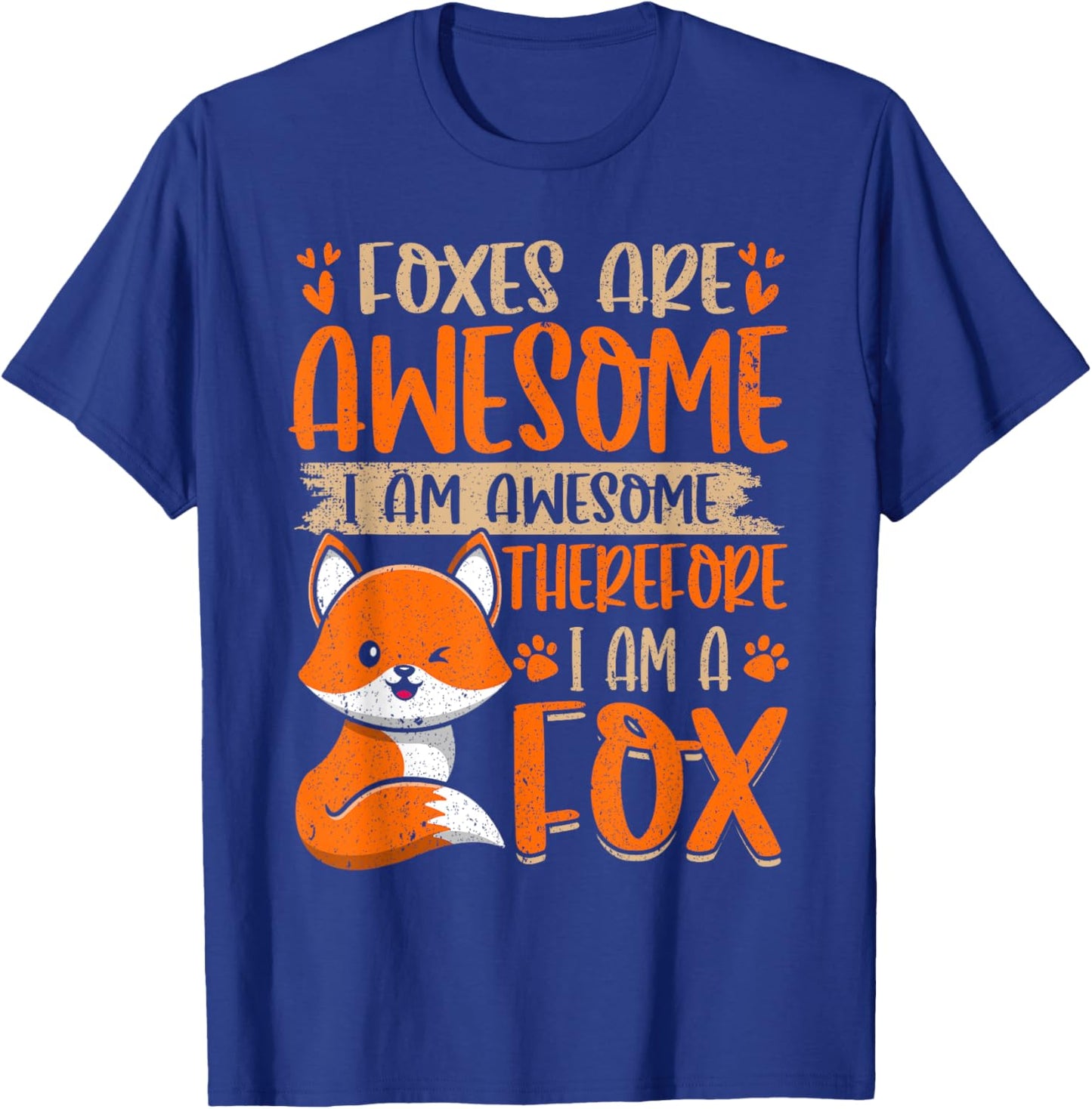 Foxes Are Awesome Lover Graphic Design Fox T-Shirt - T-Shirt | Royal