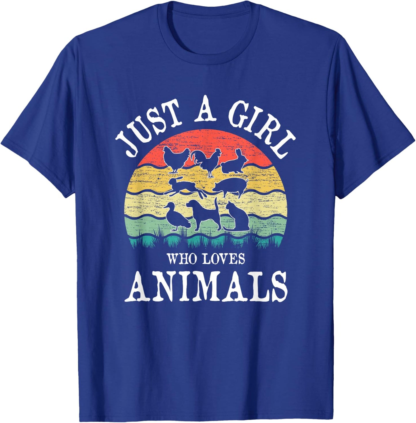 Just A Girl Who Loves Animals T-Shirt - T-Shirt | Royal