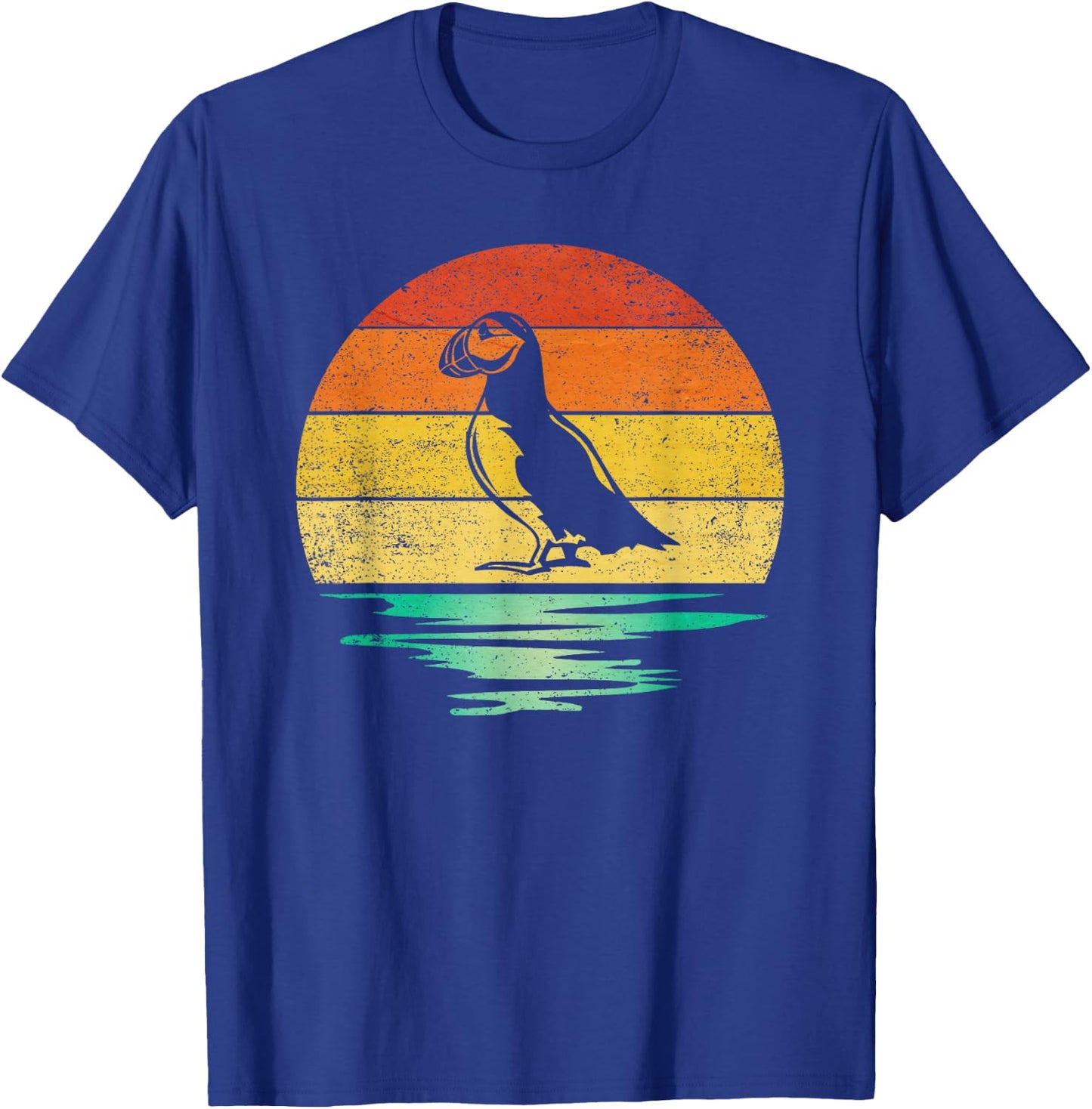 Vintage Puffin Bird Retro Sunset Puffin T-Shirt - T-Shirt | Royal