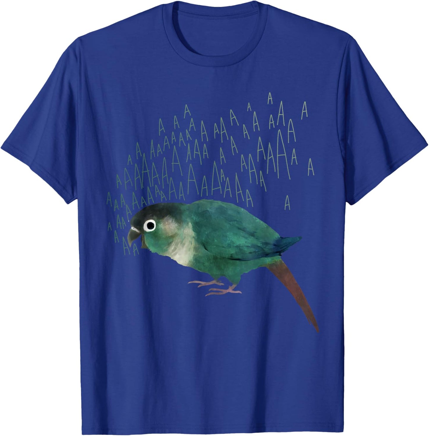 Screaming Turquoise Green Cheek Conure T-Shirt - T-Shirt | Royal