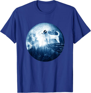 Parson Russell Terrier Dog Moon Dog Mom Dad Dog Lovers T-Shirt - T-Shirt | Royal