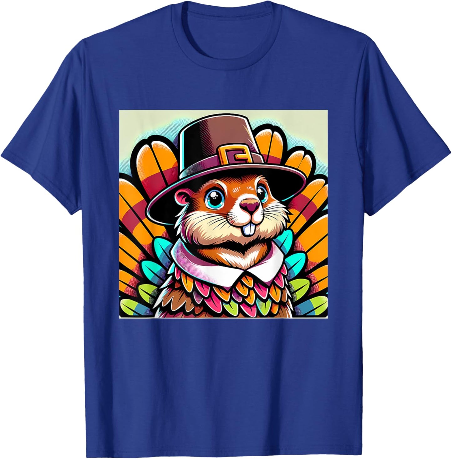 Humor Thanksgiving Turkey Groundhog T-Shirt - T-Shirt | Royal