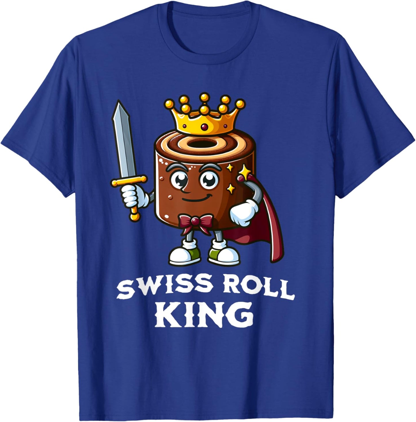 Swiss Roll King Funny Swiss Roll Lover Illustration T-Shirt - T-Shirt | Royal