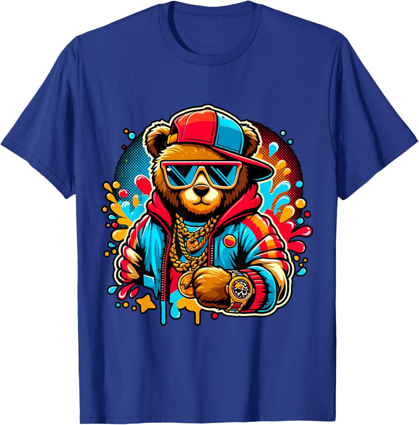 Cool Hip Hop Teddy Bear T-Shirt - T-Shirt | Royal