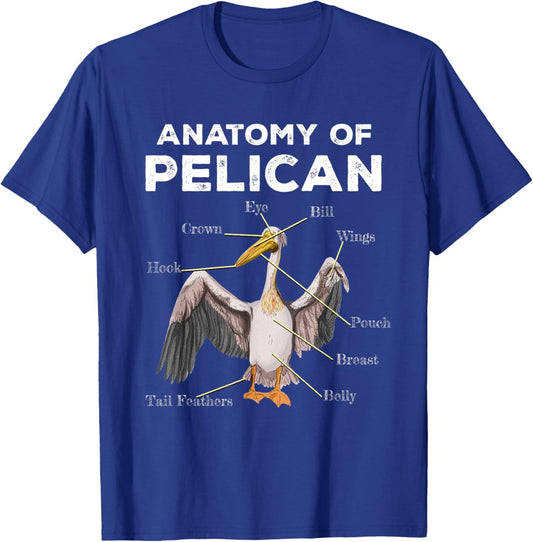 Anatomy Of A Pelican T-Shirt - T-Shirt | Royal