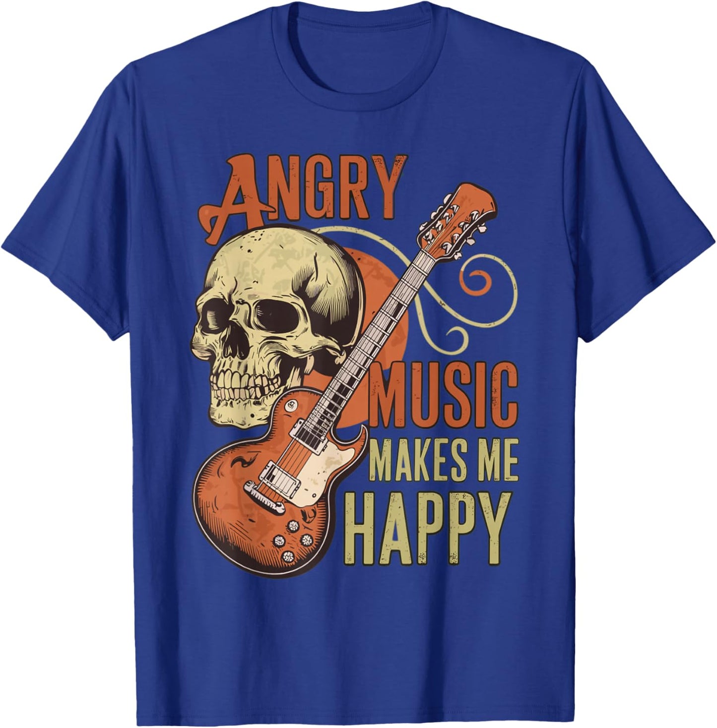 Angry Music Makes Me Happy Metalhead T-Shirt - T-Shirt | Royal