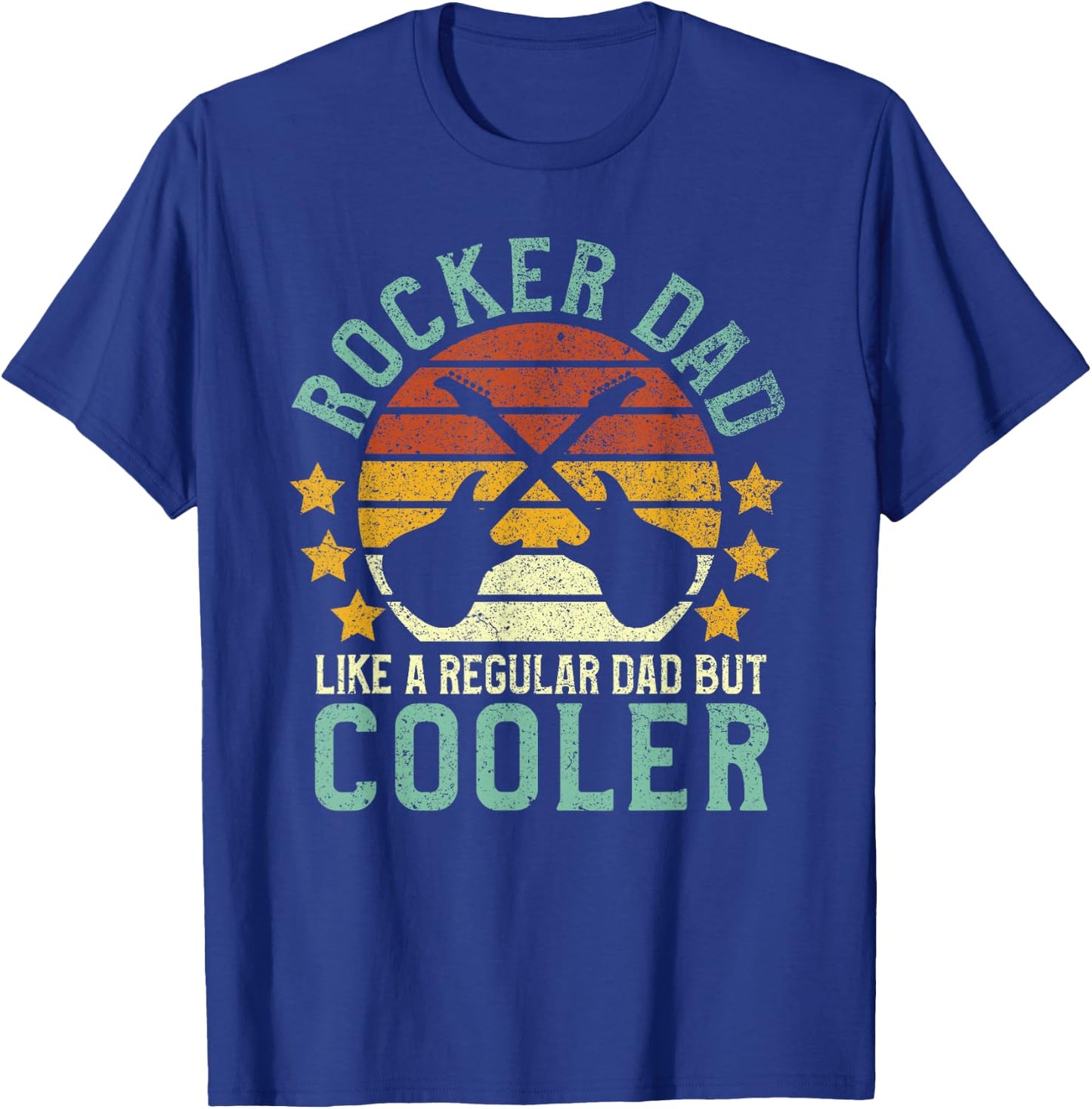 Rocker Dad Funny Rock and Roll Lover Guitarist Father T-Shirt - T-Shirt | Royal