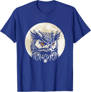 Owl Forest Night Wildlife Birds Nature T-Shirt - T-Shirt | Royal