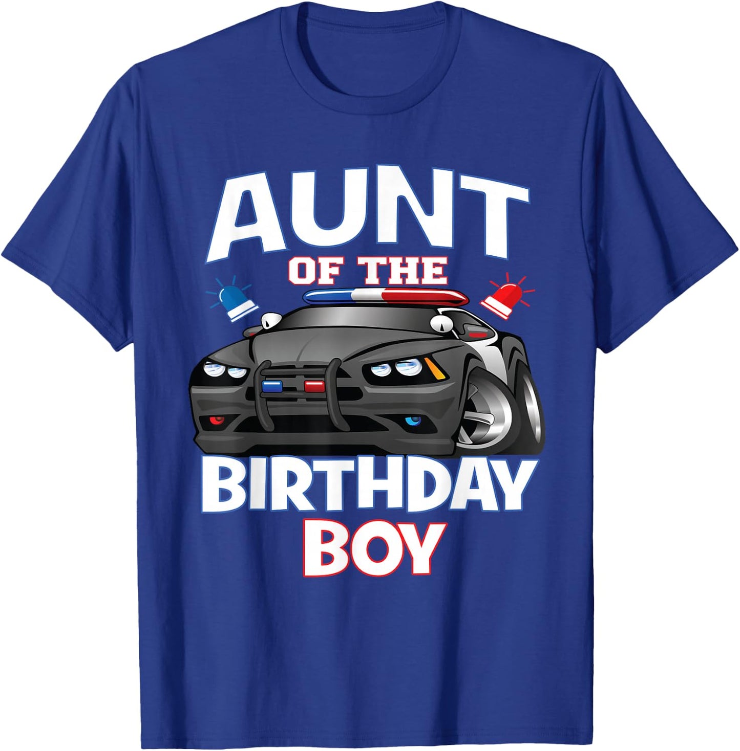 Aunt Of The Birthday Boy Policeman Officer Party T-Shirt - T-Shirt | Royal