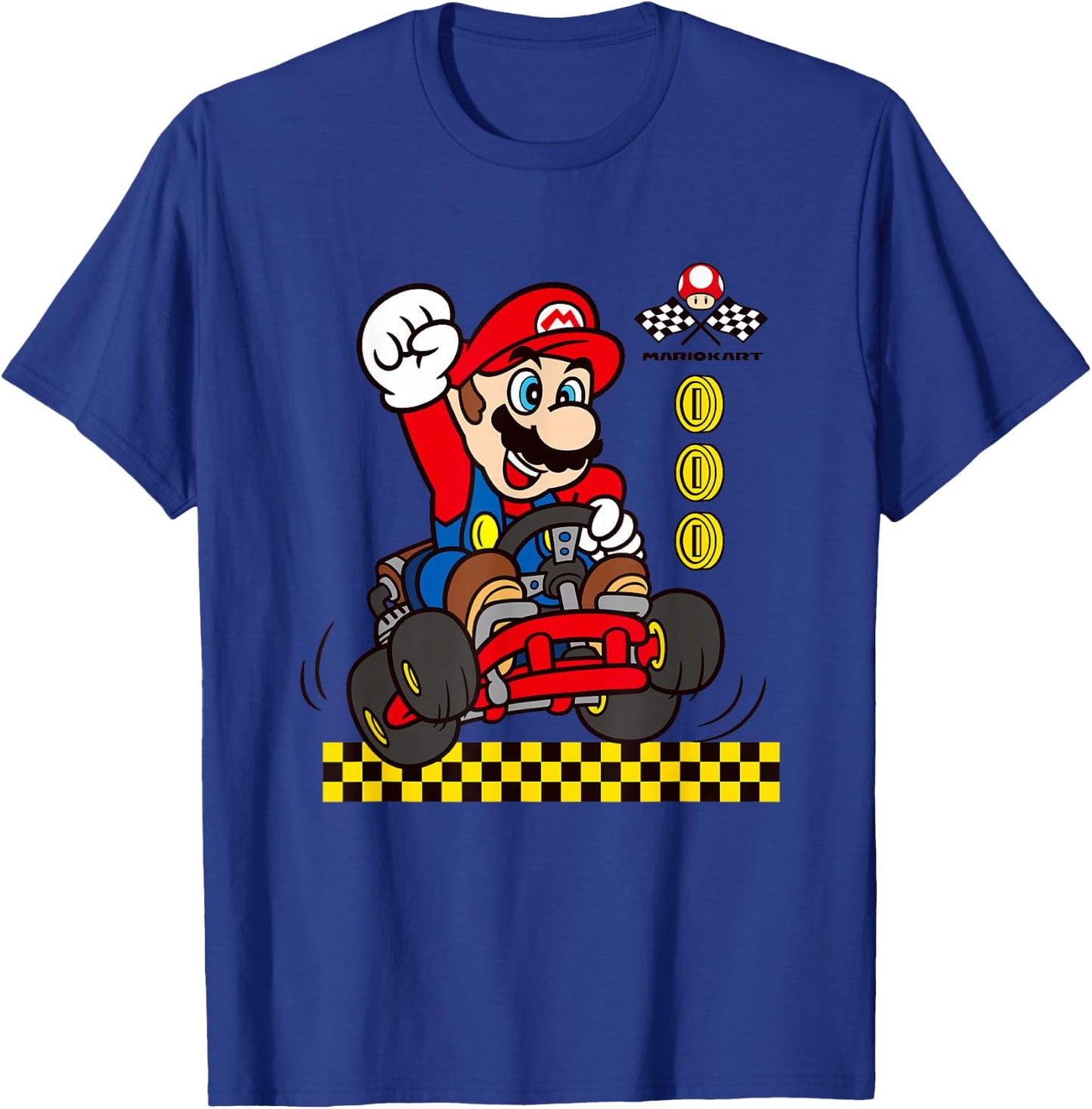 Mario Kart Gold Coin Vintage Race Car Mario T-Shirt - T-Shirt | Royal
