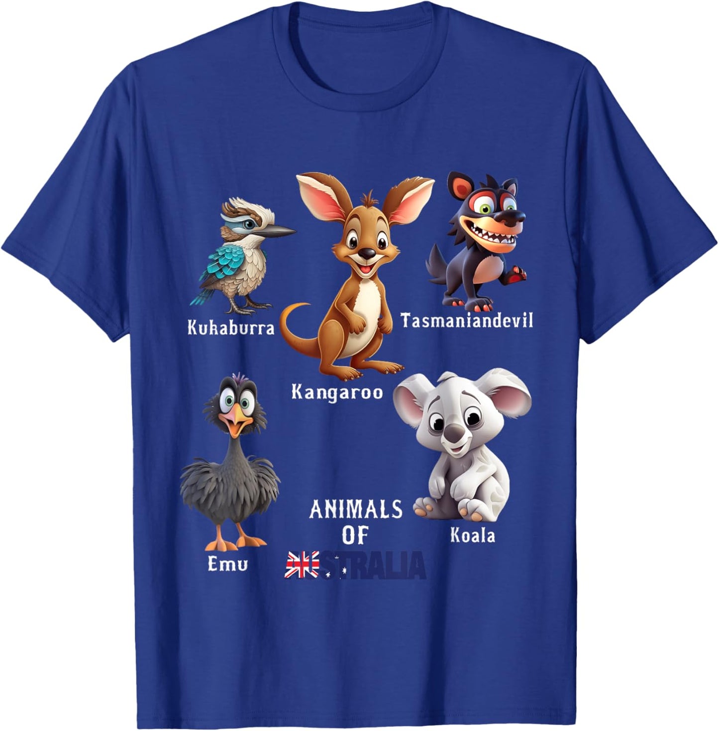 Animals Of Australia Aussie Zoology Educational T-Shirt - T-Shirt | Royal