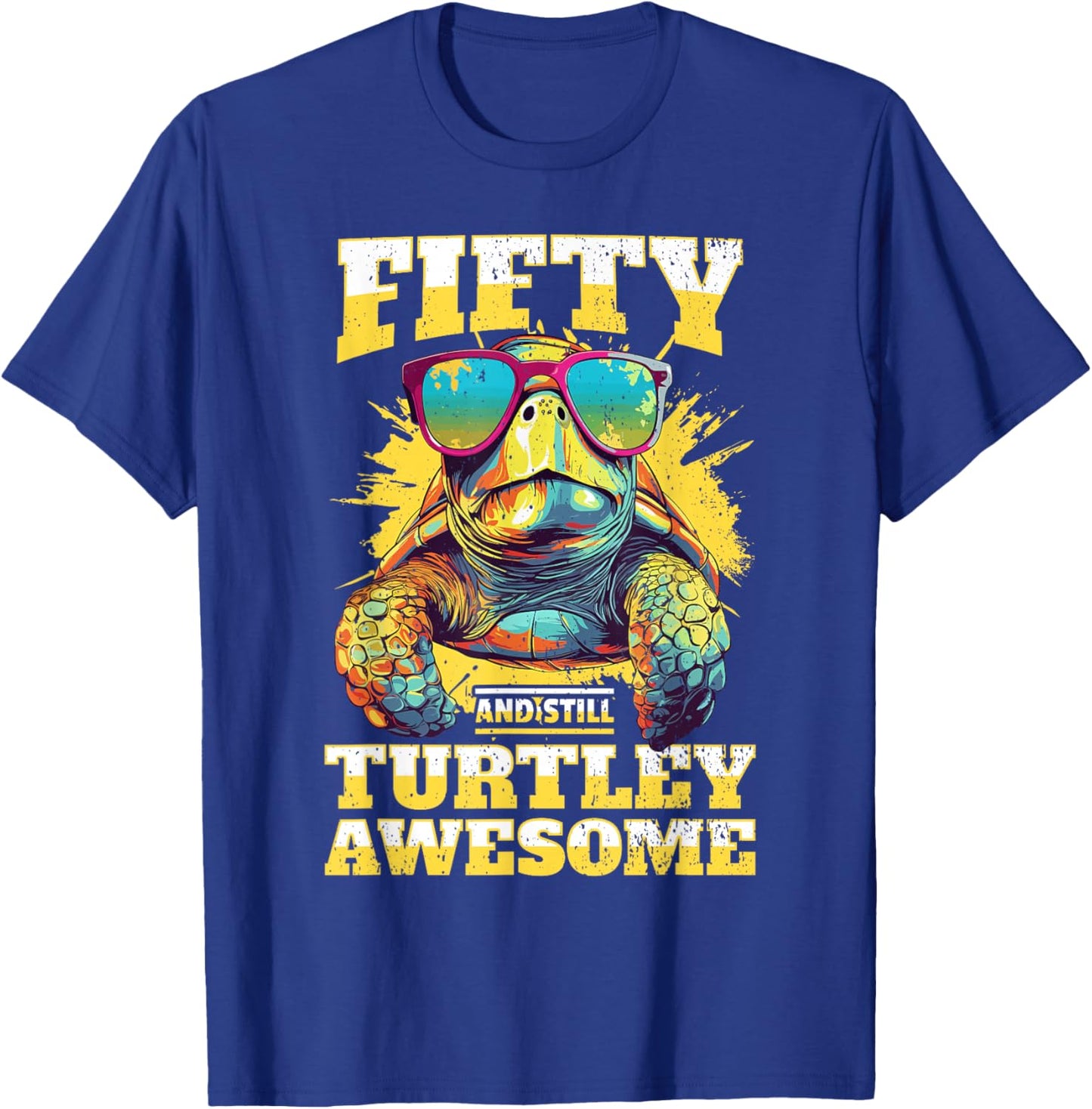 Tortoise 50th Birthday Turtle Age 50 Years T-Shirt - T-Shirt | Royal