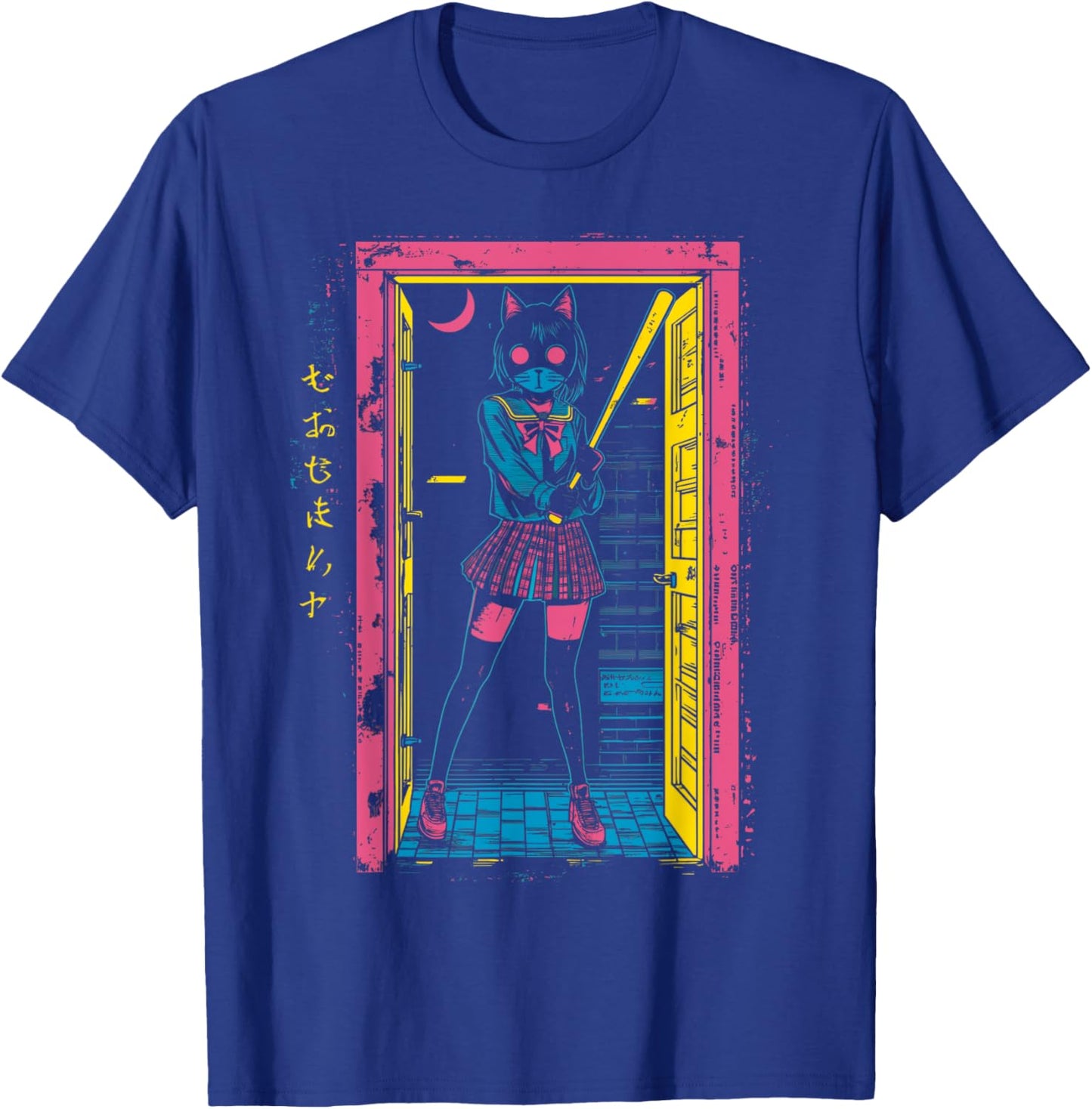 Creepy Girl Cat Grunge Slasher Pastel Goth Anime Horror T-Shirt - T-Shirt | Royal