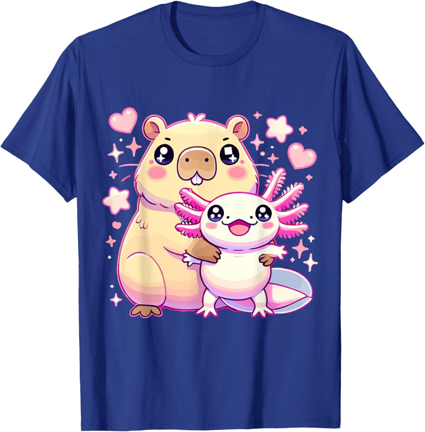 Capybara and Axolotl T-Shirt - T-Shirt | Royal