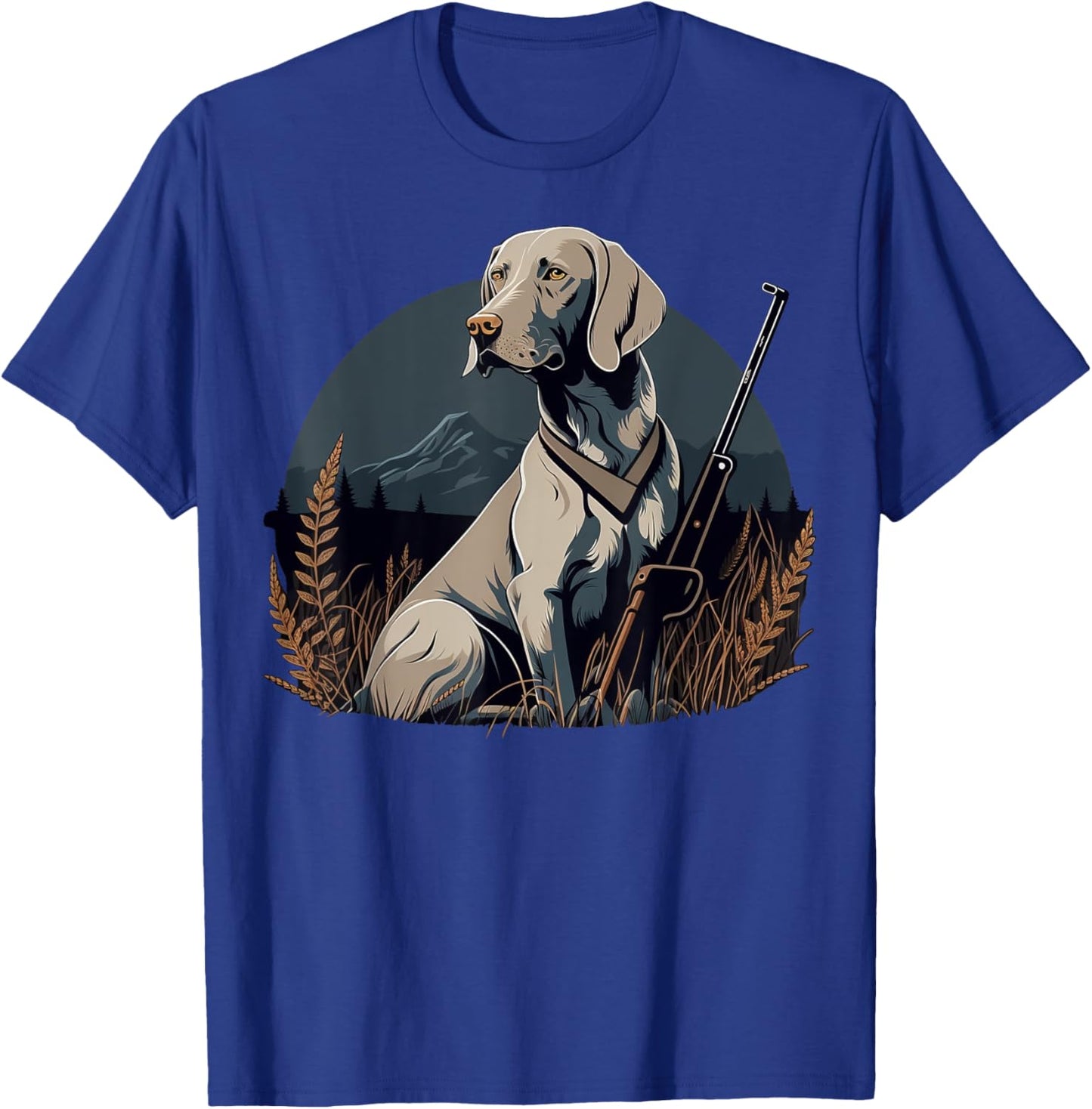 Weimaraner Hunter on Weimaraner Game Hunting T-Shirt - T-Shirt | Royal