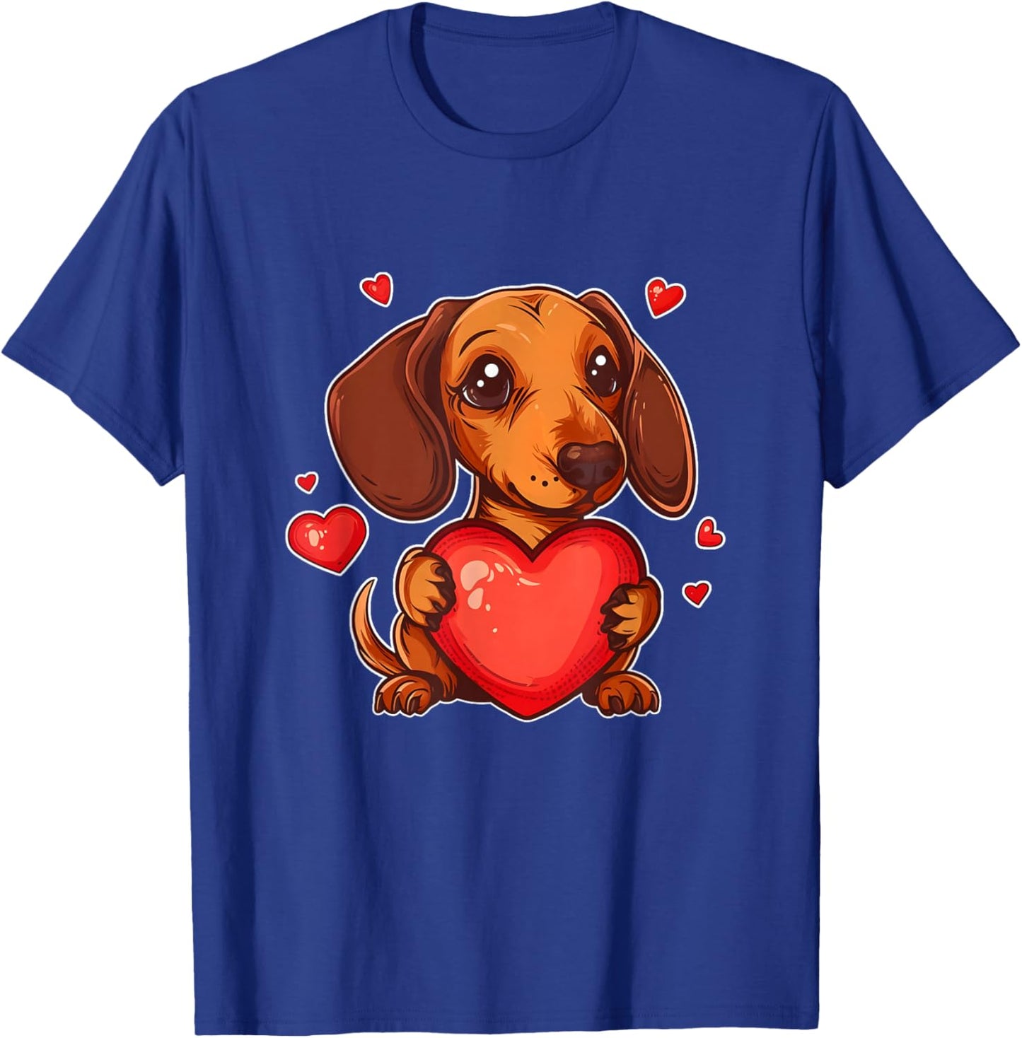 Dachshund valentine dog valentines day Men Women Girls Kids T-Shirt - T-Shirt | Royal