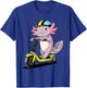 Axolotl Driving Scooter Funny Kawaii Boys Girls Cute Axolotl T-Shirt - T-Shirt | Royal