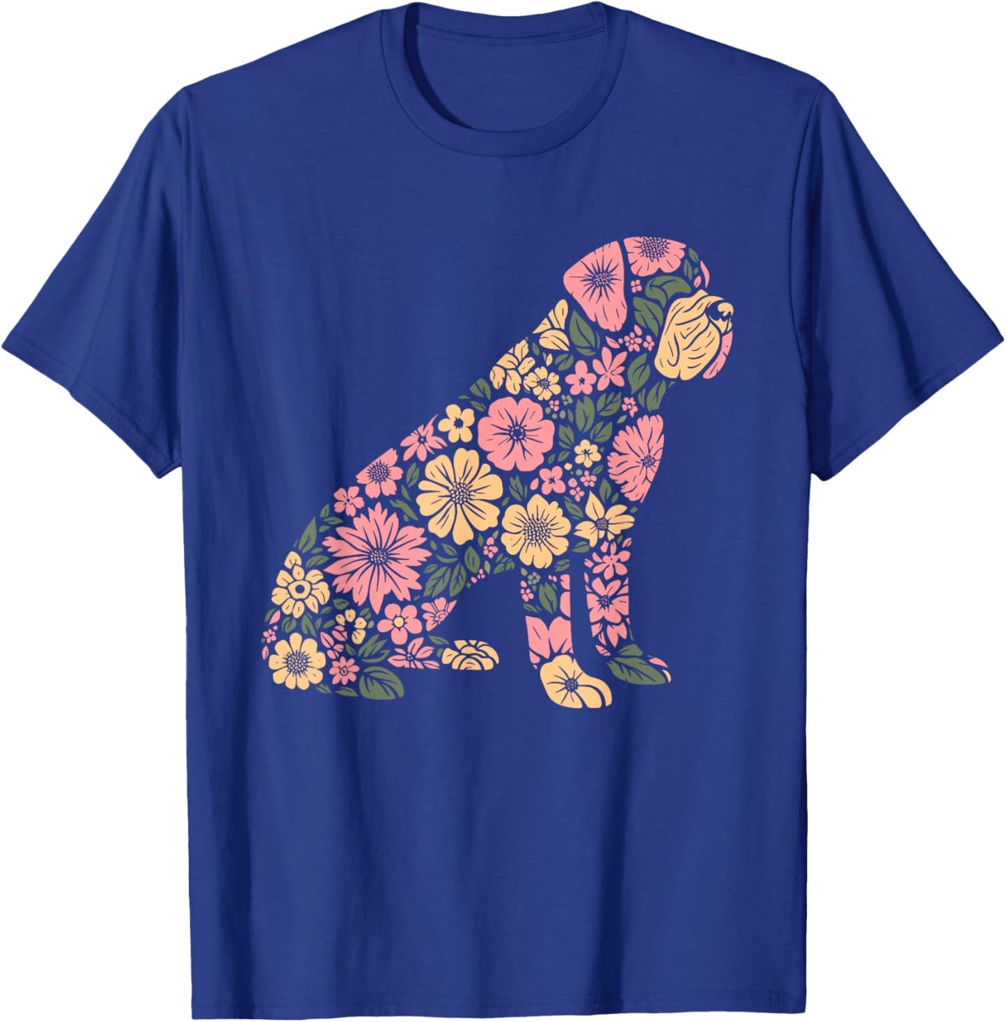 Funny Floral FLower Mastiff Mom Grandma Mothers Day T-Shirt - T-Shirt | Royal
