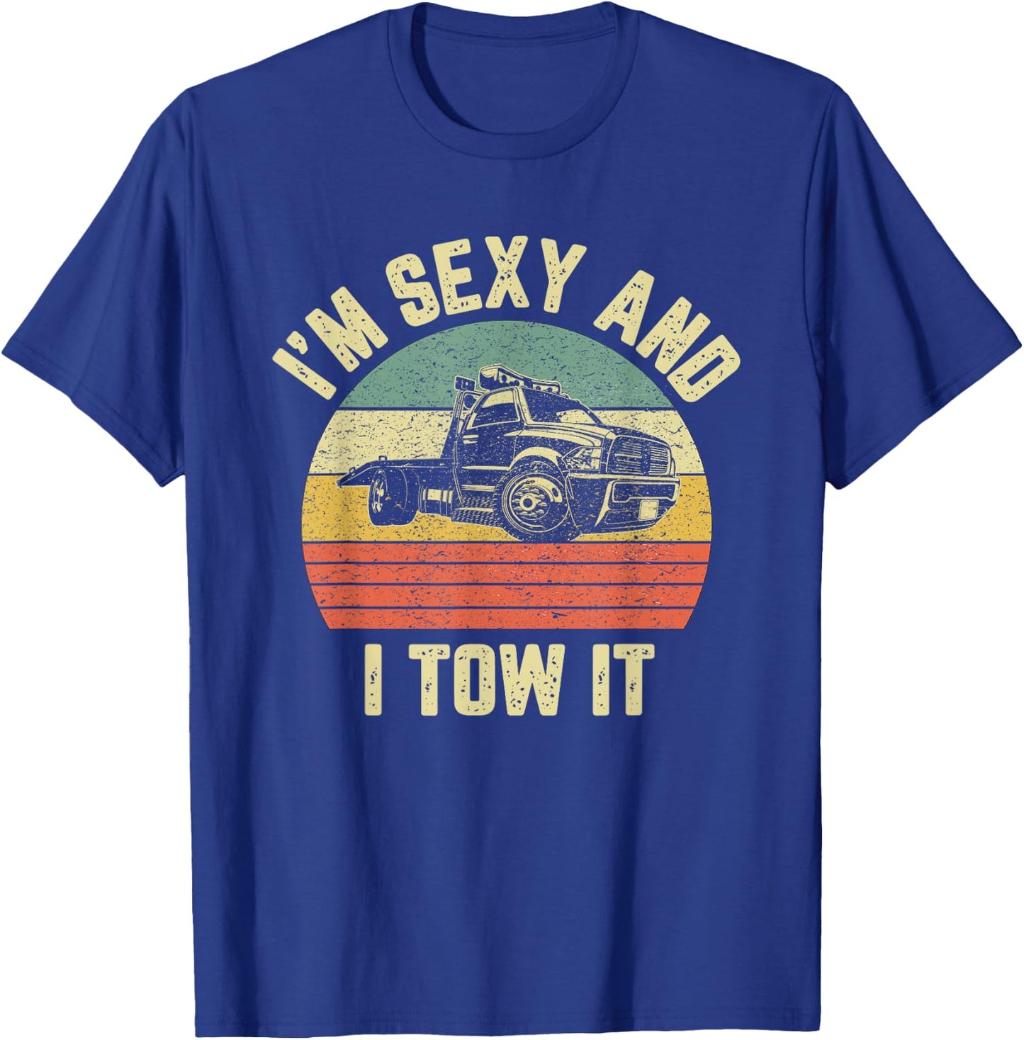 Tow Truck Driver Shirt Funny Towing Car Flat Bed Tow Truck T-Shirt - T-Shirt | Royal