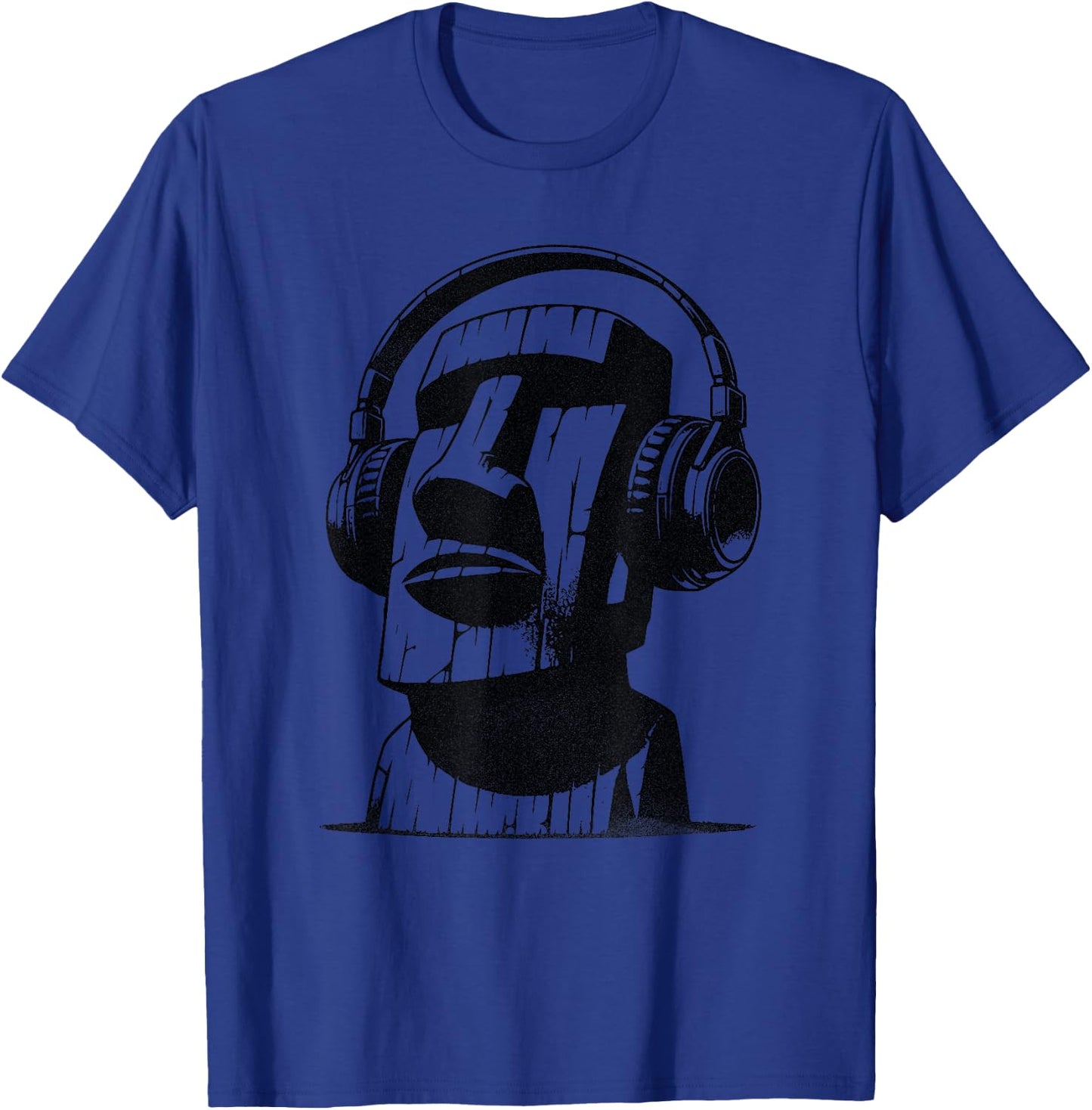 Easter Island Moai with Headphones T-Shirt - T-Shirt | Royal
