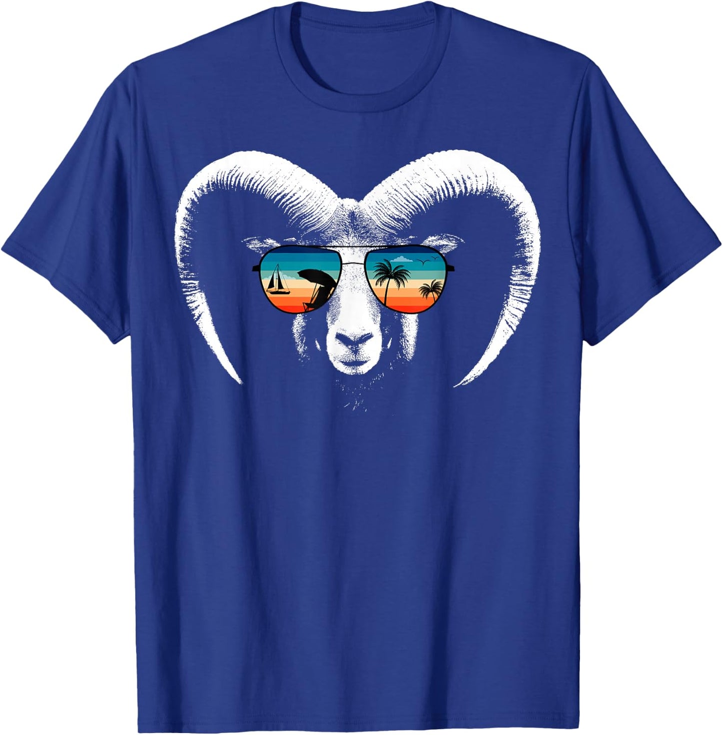 RAM Shirts With Glasses Sunglasses Retro Style T-Shirt - T-Shirt | Royal