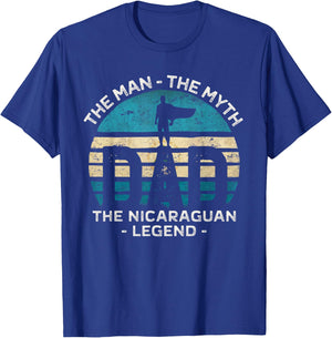 Dad The Man The Myth The Nicaraguan Legend Nicaragua Vintage T-Shirt - T-Shirt | Royal