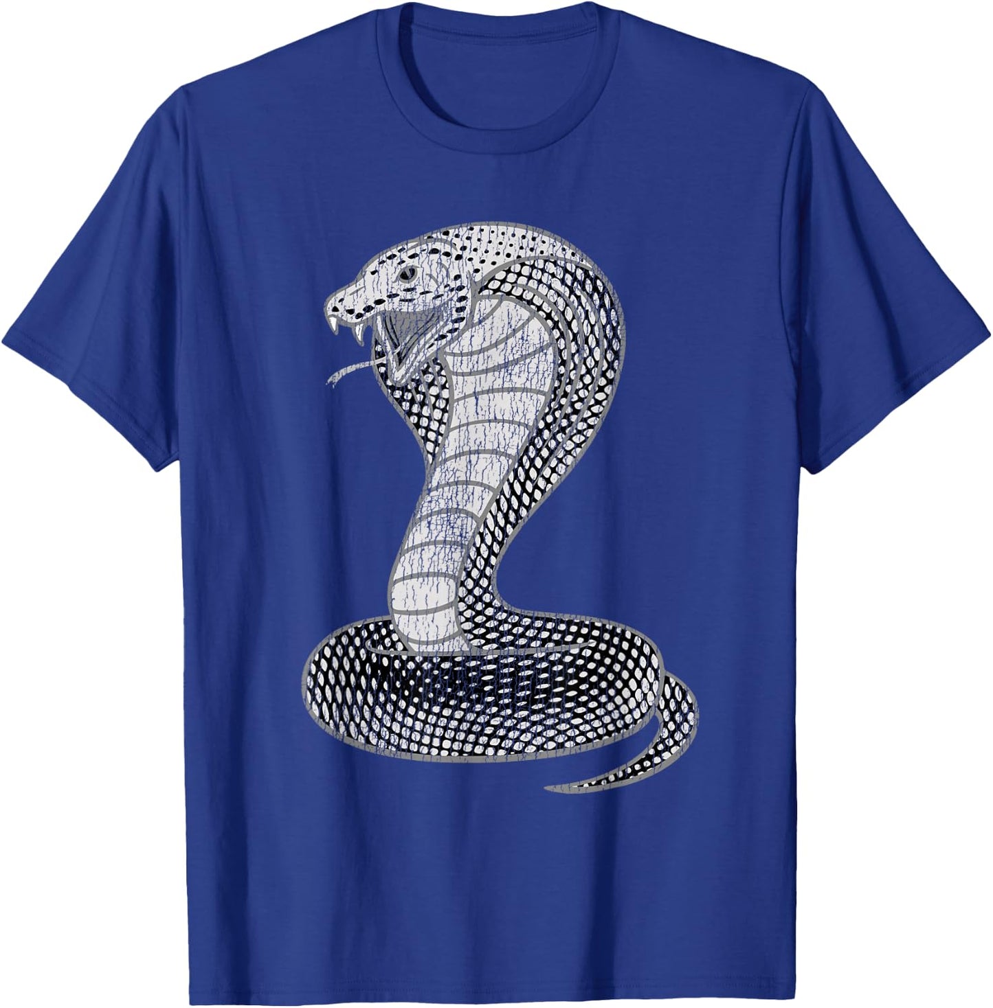 Vintage Distressed King Cobra Power Snake Muscle Car Karate T-Shirt - T-Shirt | Royal