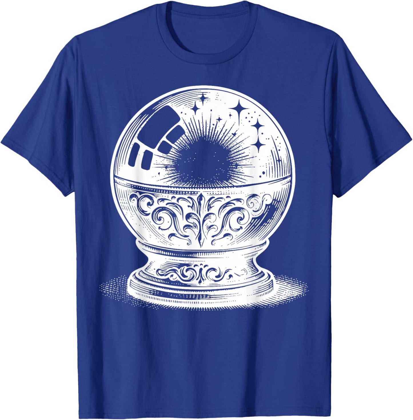 Crystal Ball On Stand With Reflections And Light Details T-Shirt - T-Shirt | Royal