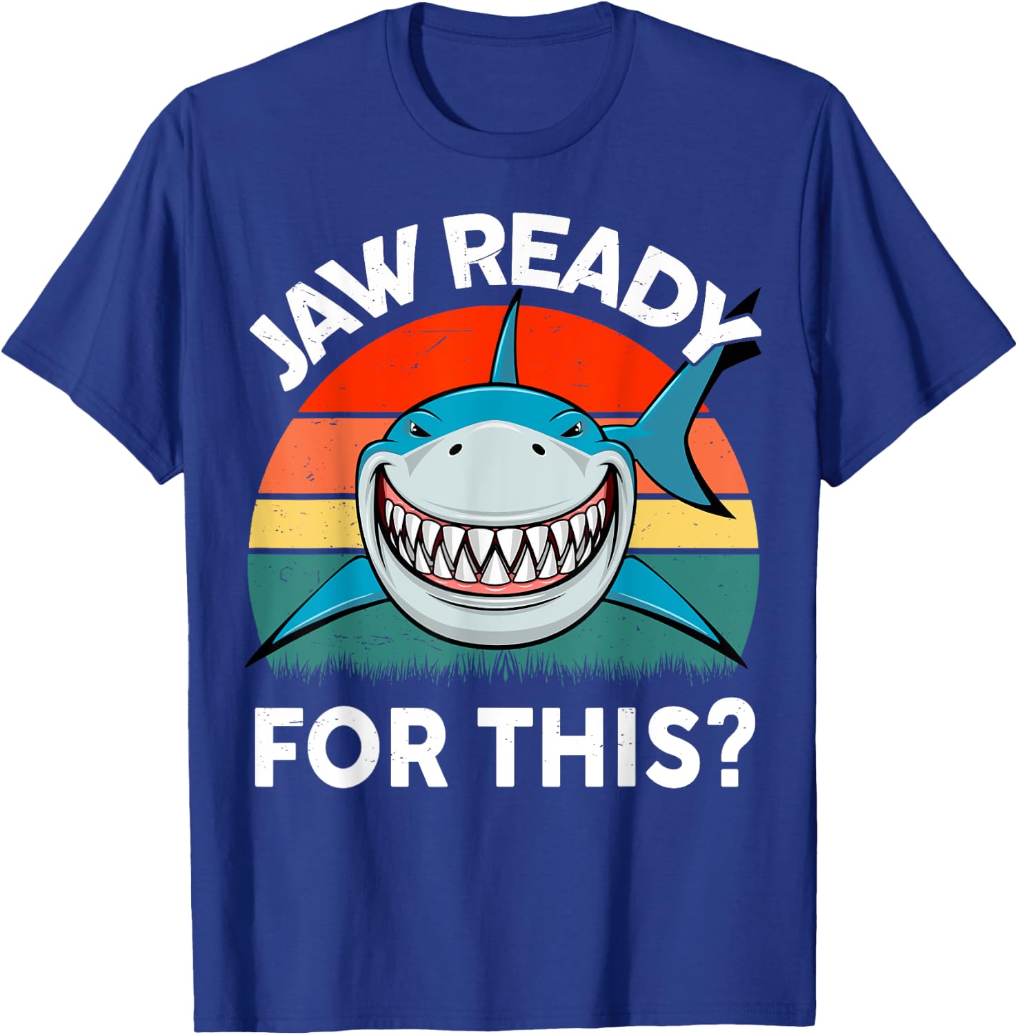 Great White Shark Jaw Ready For This? Toddler Boy Funny Kids T-Shirt - T-Shirt | Royal