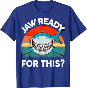 Great White Shark Jaw Ready For This? Toddler Boy Funny Kids T-Shirt - T-Shirt | Royal