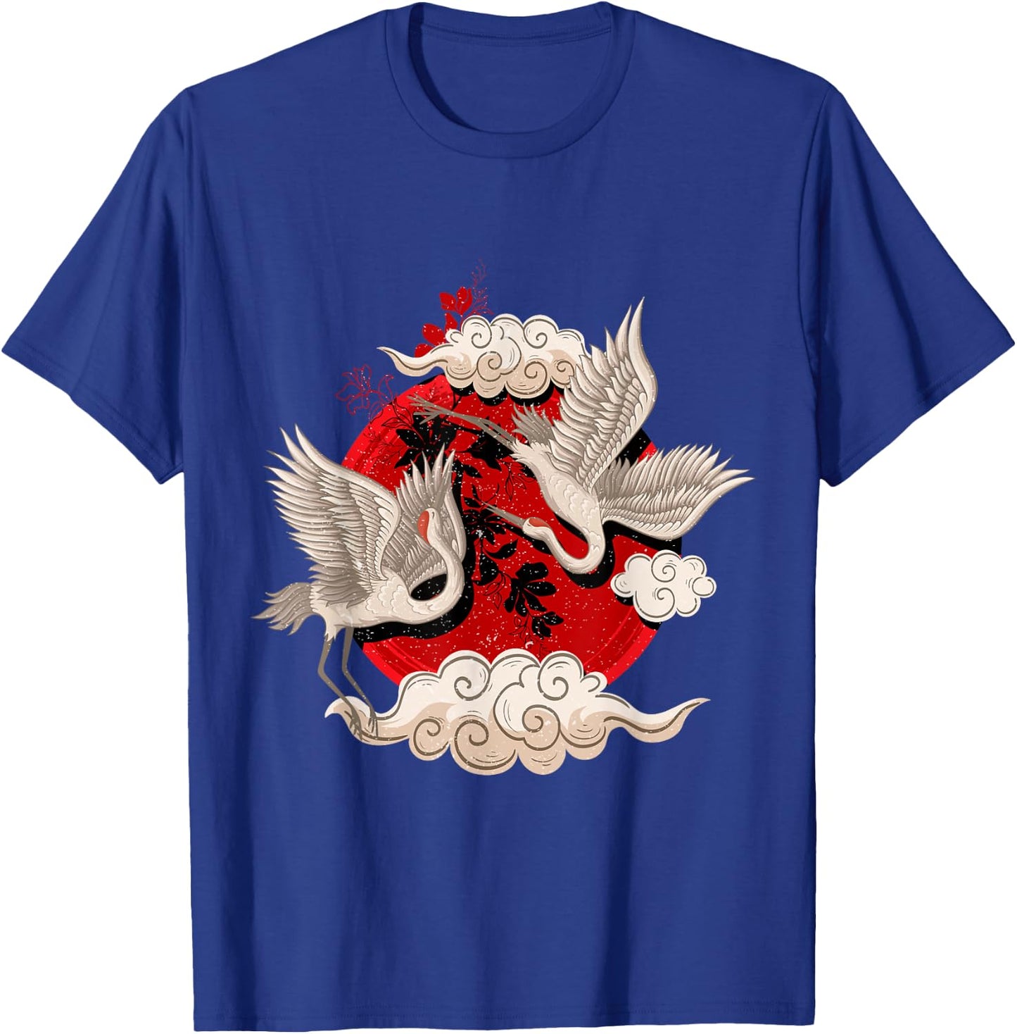 White Crane Bird Asian Style Martial Arts T-Shirt - T-Shirt | Royal