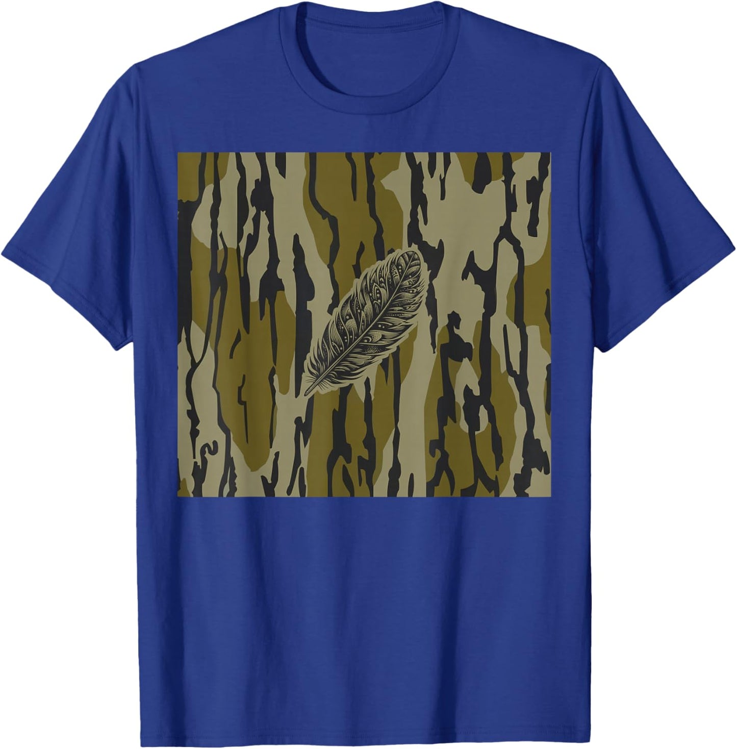 Turkey Feather Bottom lands Camo T-Shirt - T-Shirt | Royal
