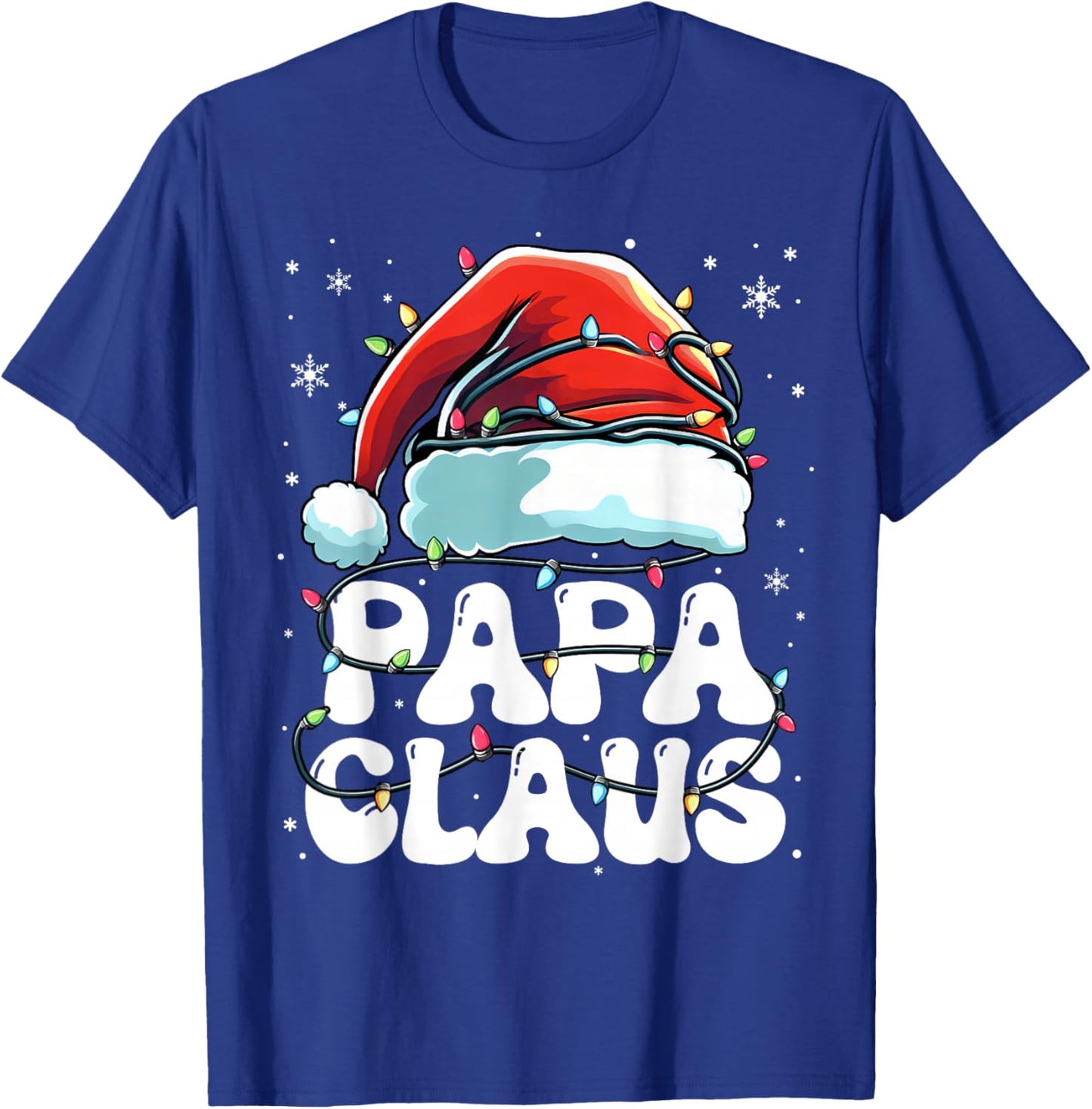 Groovy Papa Claus Christmas Lights Family Xmas Pajama T-Shirt - T-Shirt | Royal