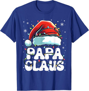 Groovy Papa Claus Christmas Lights Family Xmas Pajama T-Shirt - T-Shirt | Royal