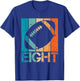 8th Football Birthday 8 Year Old 8yr Boys Birthday Football T-Shirt - T-Shirt | Royal