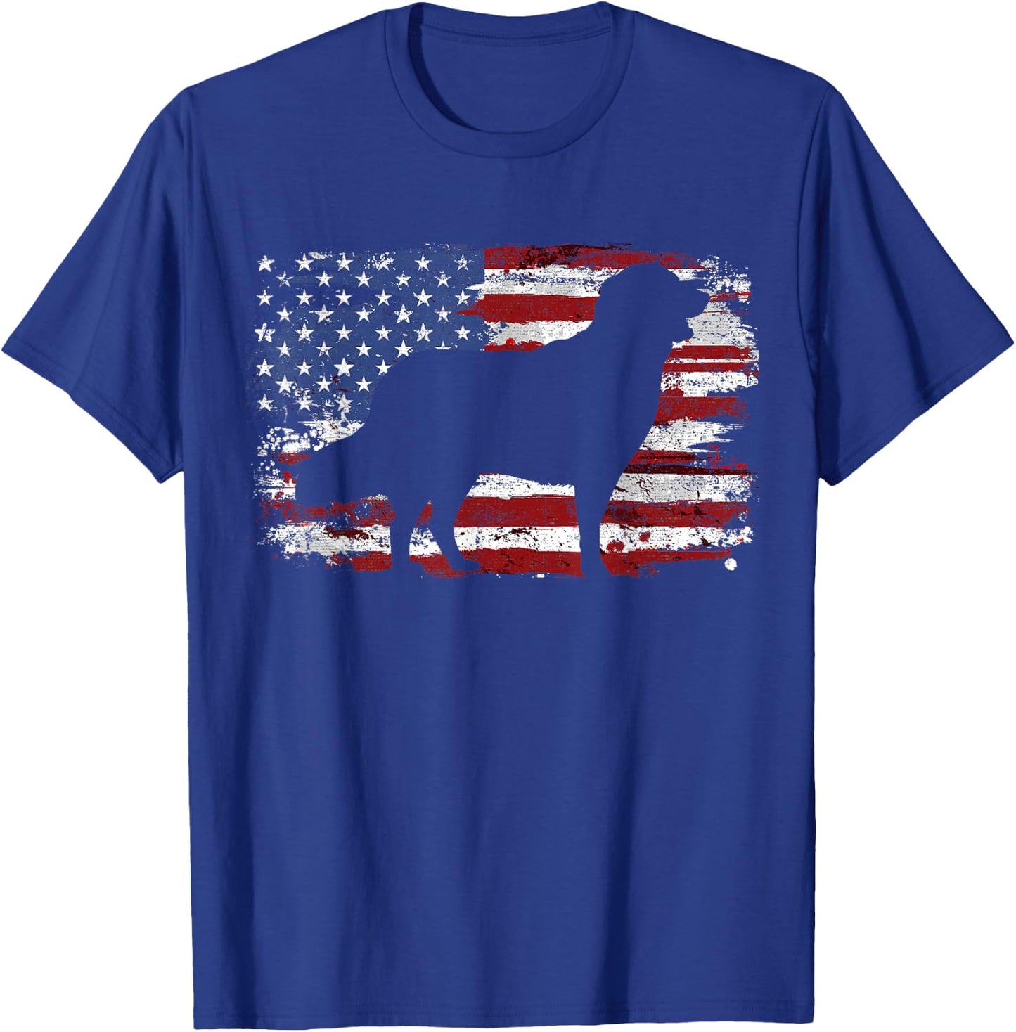 Golden Retriever Vintage USA Flag T-Shirt - T-Shirt | Royal