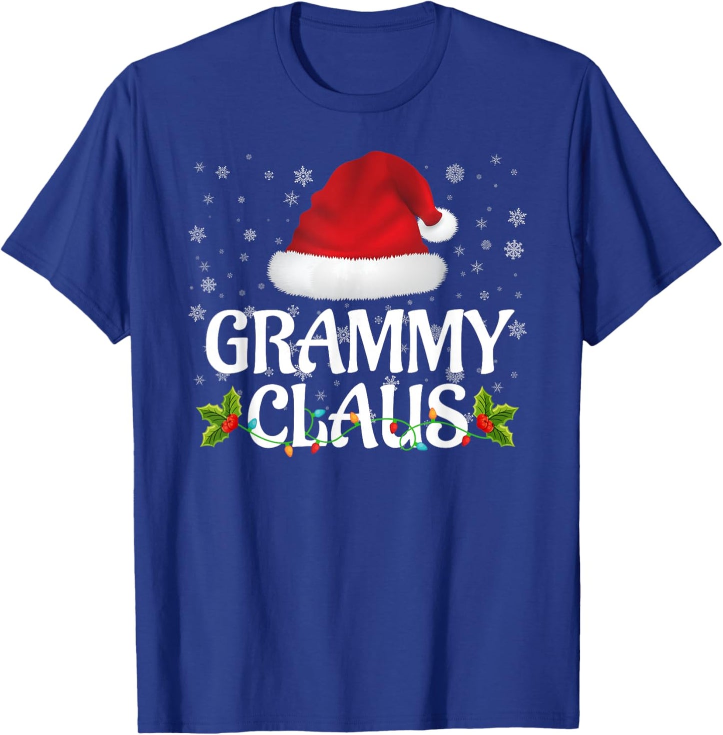Grammy Claus Christmas Lights Santa Pajama Family Matching T-Shirt - T-Shirt | Royal