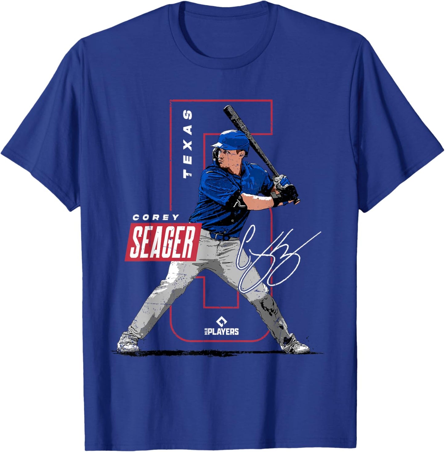Corey Seager | Texas Baseball MLB Players | MLBSEA4052 T-Shirt - T-Shirt | Royal