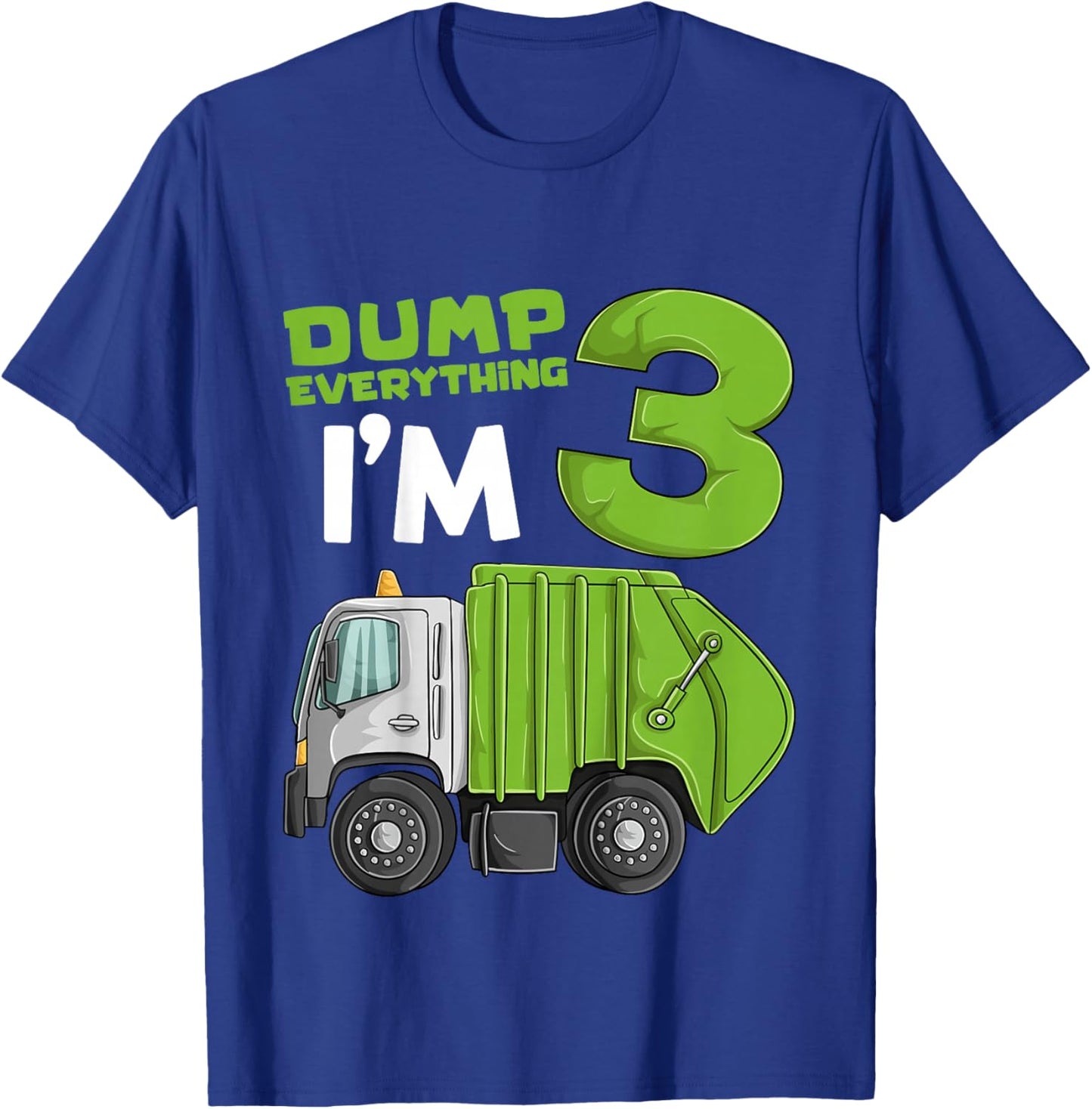 Kids Garbage Truck 3rd Birthday Boy Shirt, Trash Truck Toddler T-Shirt - T-Shirt | Royal