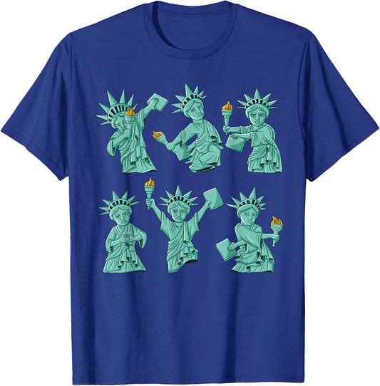 Dancing Statue of Liberty 4th of July USA Boys Girls Kids T-Shirt - T-Shirt | Royal