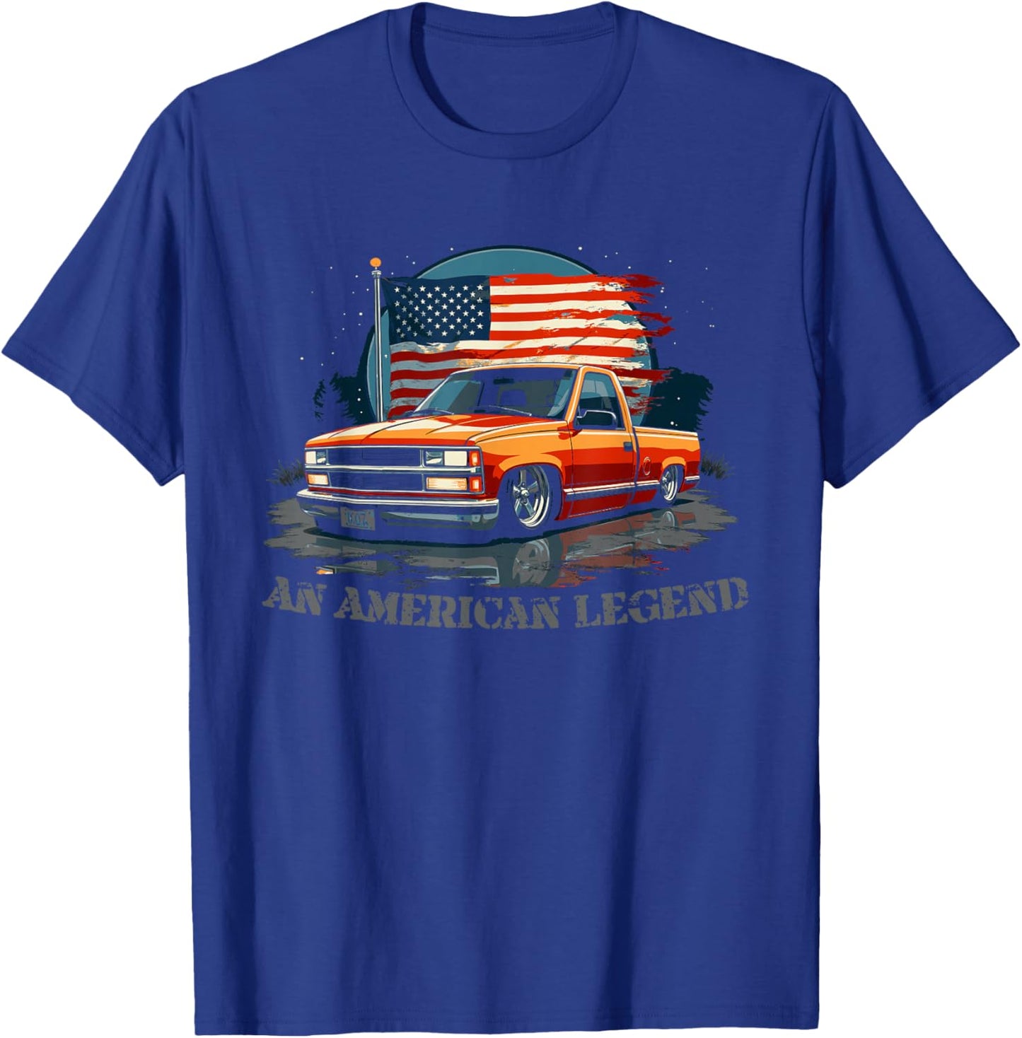 OBS Single Cab Truck Old Body Style American Legend CK Truck T-Shirt - T-Shirt | Royal