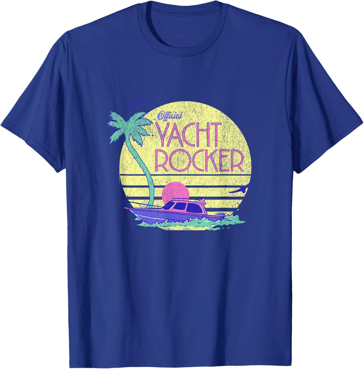 Yacht Rocker, Cruise Lake Party 70s Music Graphic T-Shirt - T-Shirt | Royal