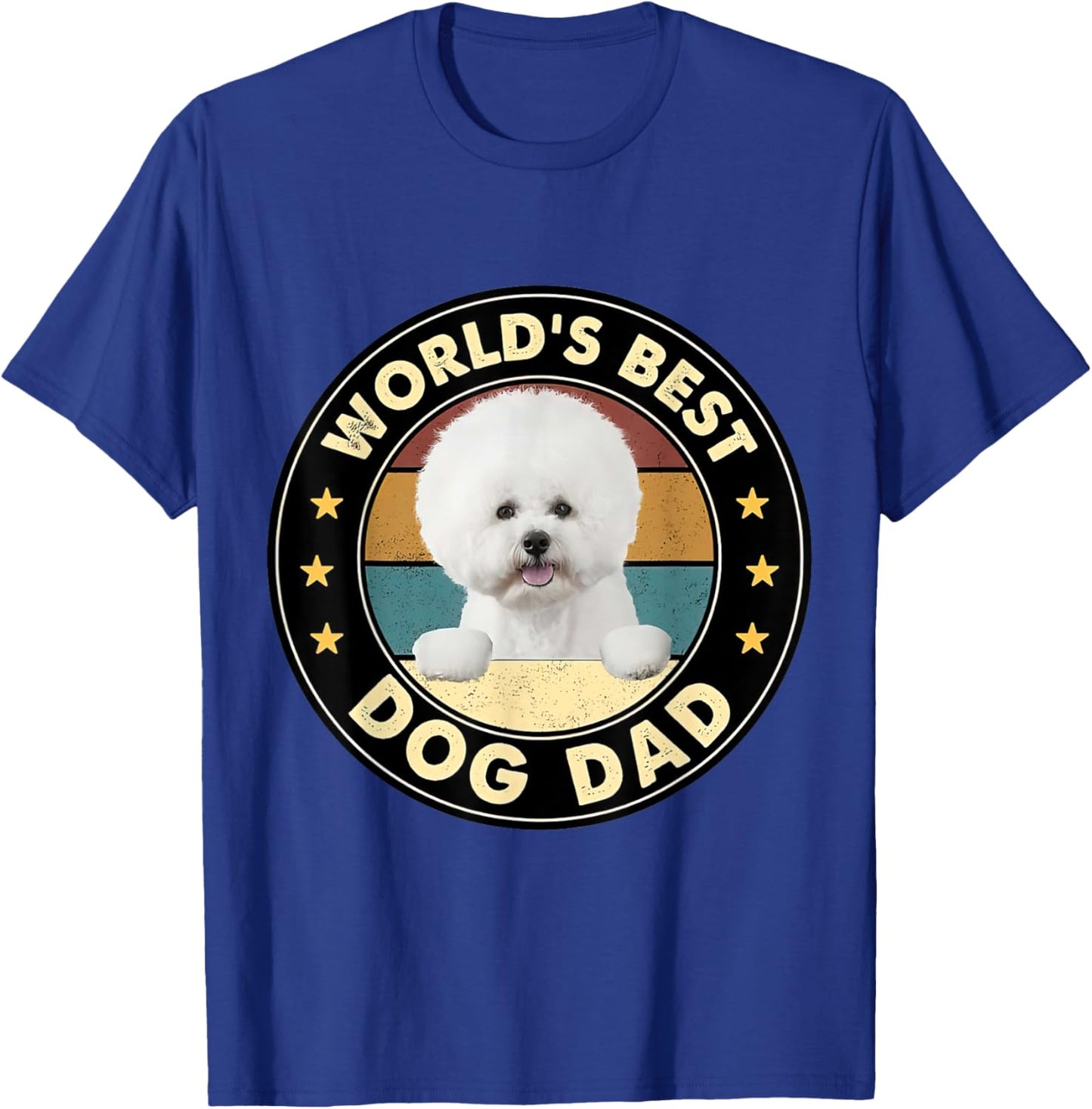 Vintage World's Best Best Bichon Frise Dad Dog Lover Women T-Shirt - T-Shirt | Royal