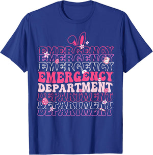 Emergency Department ER Nurse Bunny Easter Day ER Nurse Life T-Shirt - T-Shirt | Royal