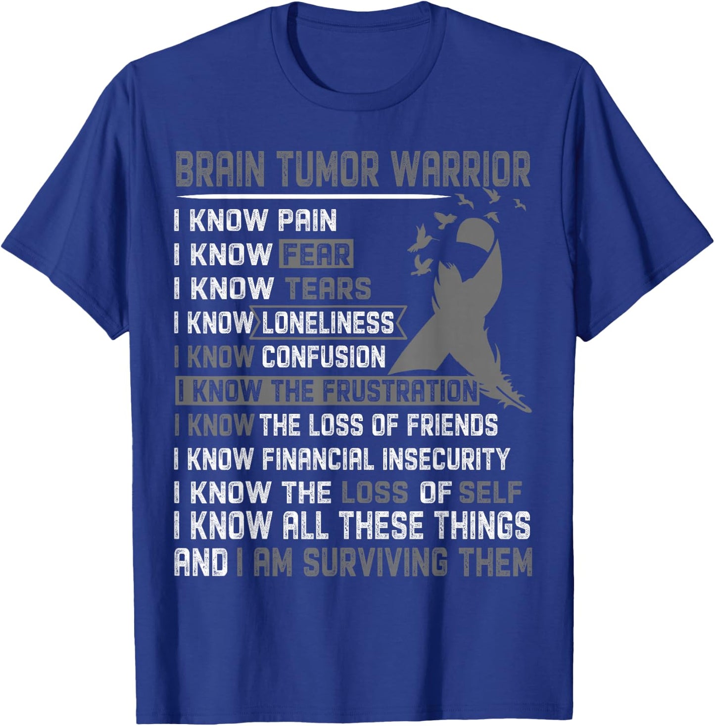 Brain Tumor Warrior Shirt Men T-Shirt - T-Shirt | Royal