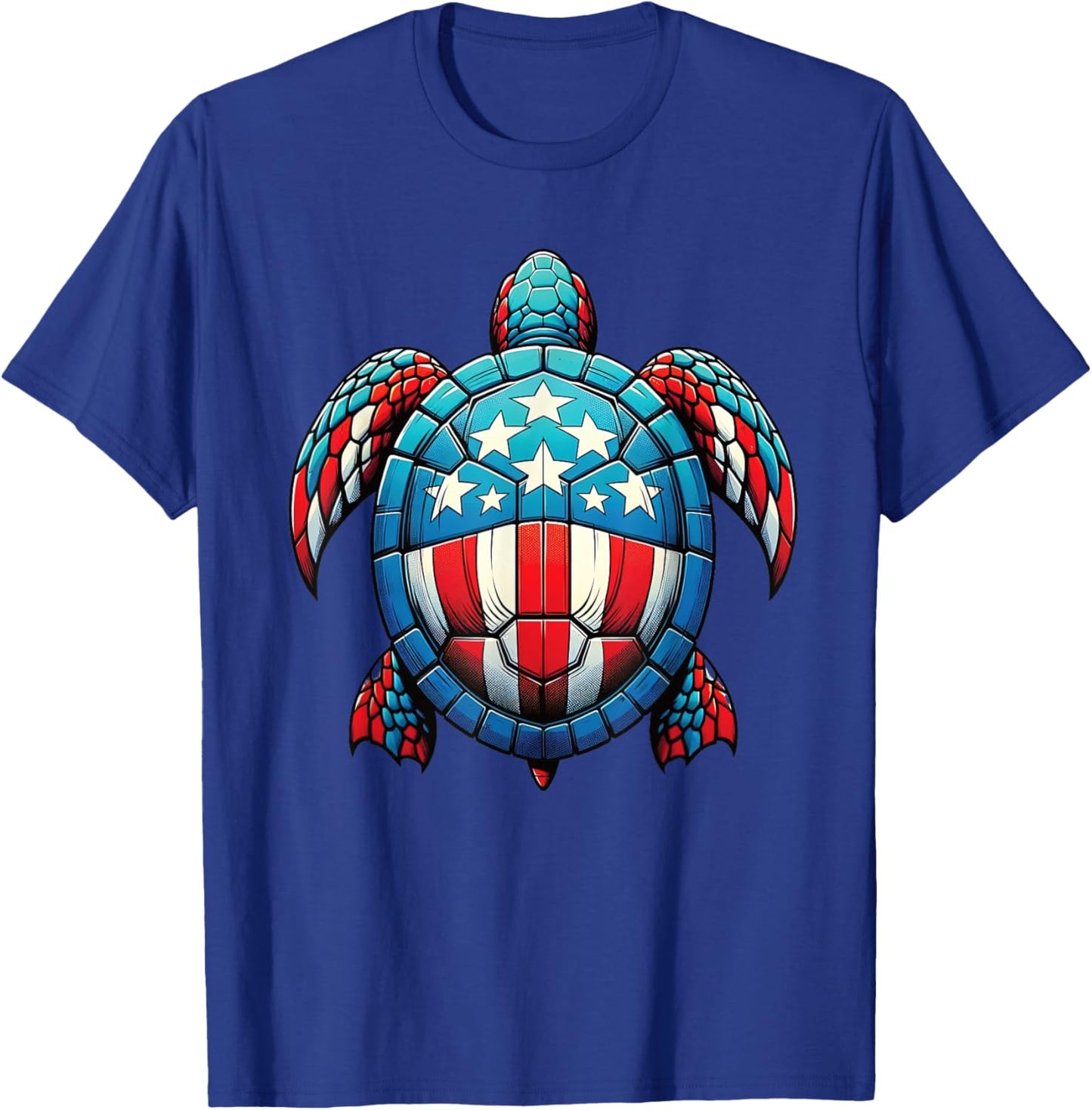 Patriotic Turtle 4th Of July Kids Teen Girls Women T-Shirt - T-Shirt | Royal