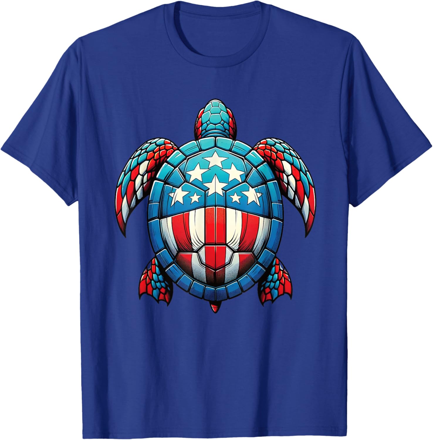 Patriotic Turtle 4th Of July Kids Teen Girls Women T-Shirt - T-Shirt | Royal