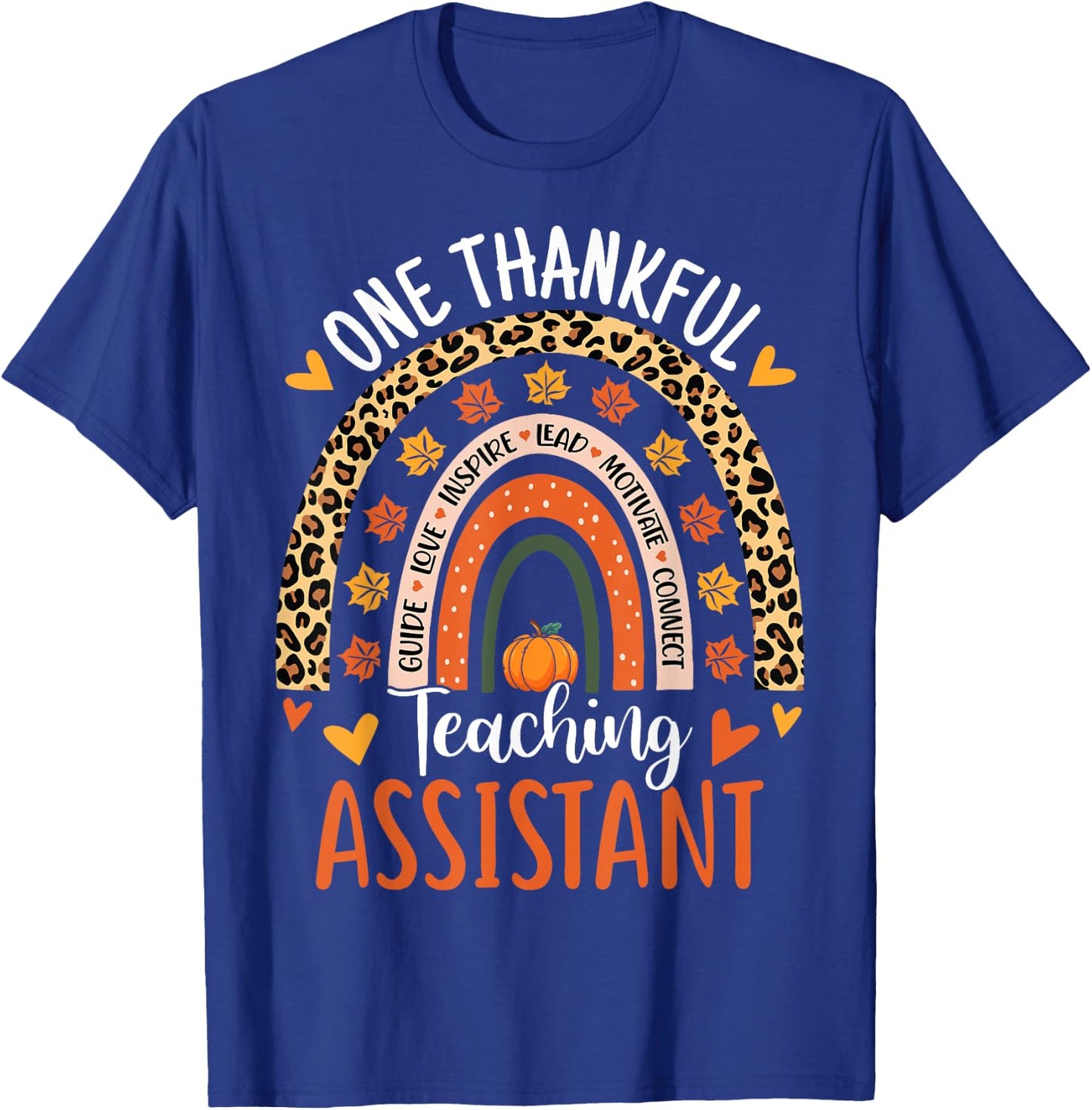 One Thankful Teaching Assistant Thanksgiving Teacher Aide T-Shirt - T-Shirt | Royal