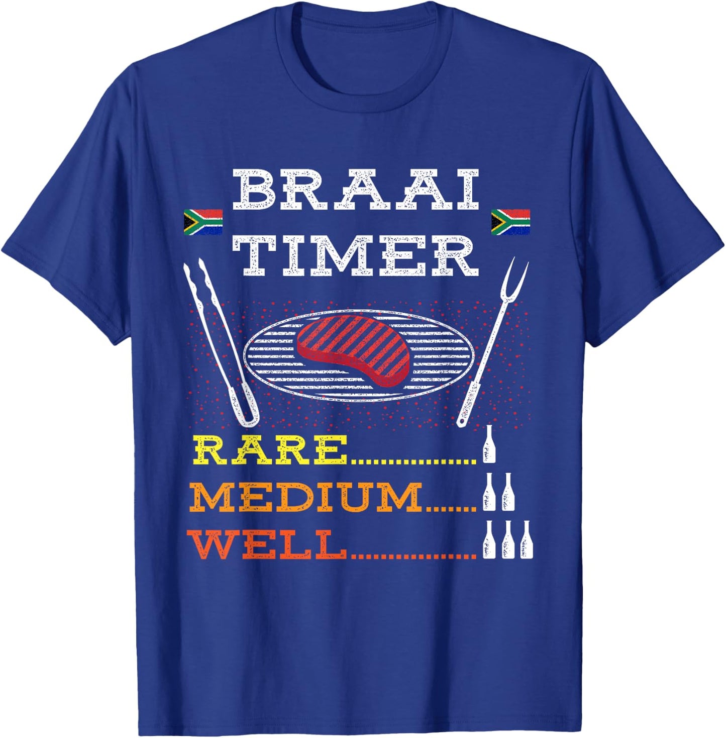 Braai Timer African BBQ Funny Family South Africa Flag T-Shirt - T-Shirt | Royal