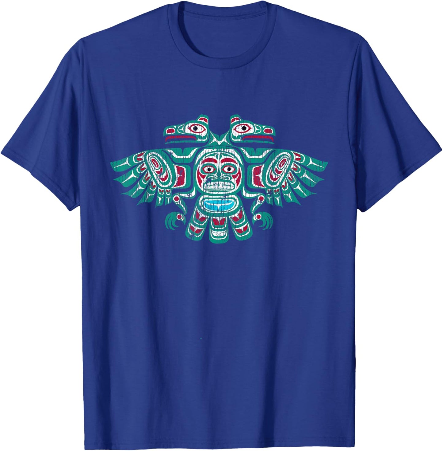 Native American Haida Thunderbird Totem Pole Vintage T-Shirt - T-Shirt | Royal